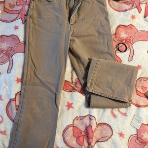 Wrangler Westward High Rise Bootcut Jeans in Tan and Cream